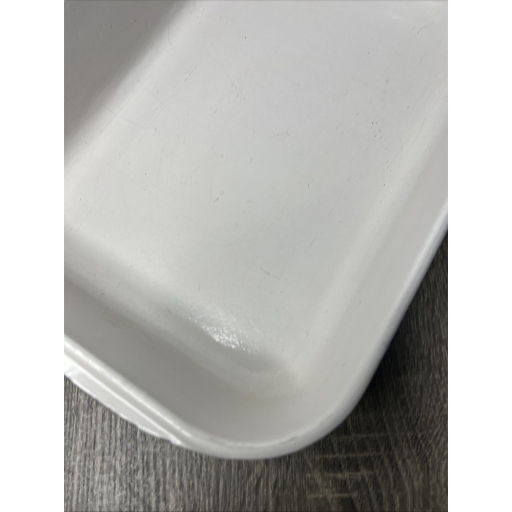 VTG Le Creuset France Orange Casserole Lasagna Pan Enameled Bail Handles Large - Picture 11 of 16